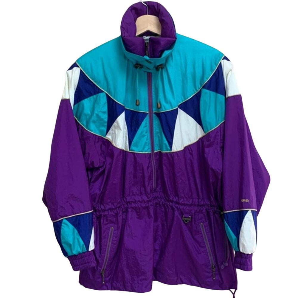 Vintage FERA Y2K 1/2 Zip Pullover Lightweight Ski Jacket Size 12